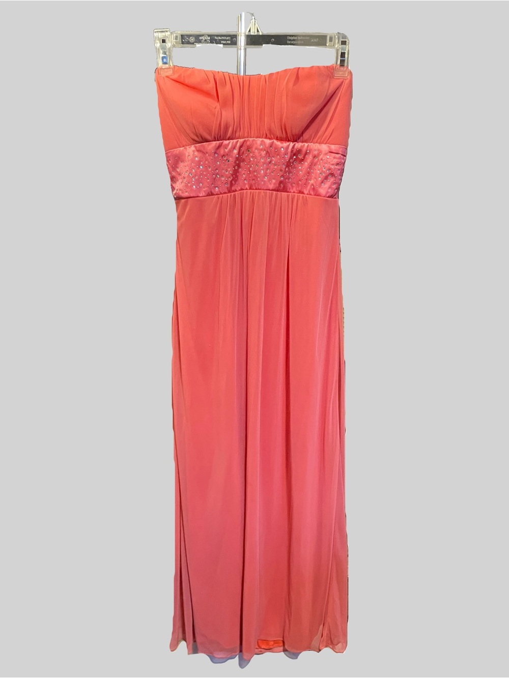 Coral Strapless Formal Dress